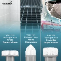GoScrub® Elektrische Schoonmaakborstel – Elektrische Schrobber - Schrobborstel – Voor Badkamer Of Keuken – Schrobber Met Steel – Luiwagen – Polijstmachine - Poetsmachine Met 10 Opzetstukken -Huishoudelijke Artikelen Winkel 1200x1200 1456