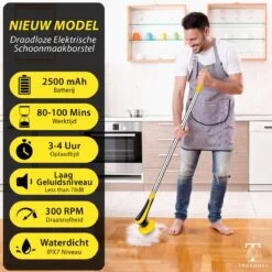 Trendosa Elektrische Schoonmaakborstel - Elektrische Schrobborstel - Poetsmachine - Handborstel - Scrubber- De Badkamer/Keuken/Auto- 10 Opzetstukken Geel 6 Trendosa Elektrische Schoonmaakborstel - Elektrische Schrobborstel - Poetsmachine - Handborstel - Scrubber- De Badkamer/Keuken/Auto- 10 Opzetstukken Geel -Huishoudelijke Artikelen Winkel 1200x1200 1464