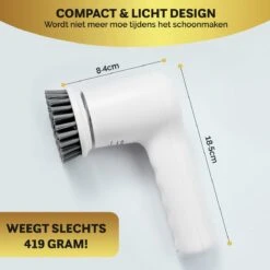 MostEssential Premium Elektrische Schoonmaakborstel 2023 Model – Elektrische Schrobber - Schrobborstel - Poetsmachine – Voor Badkamer Of Keuken - Inclusief 4 Borstelkoppen -Huishoudelijke Artikelen Winkel 1200x1200 1489