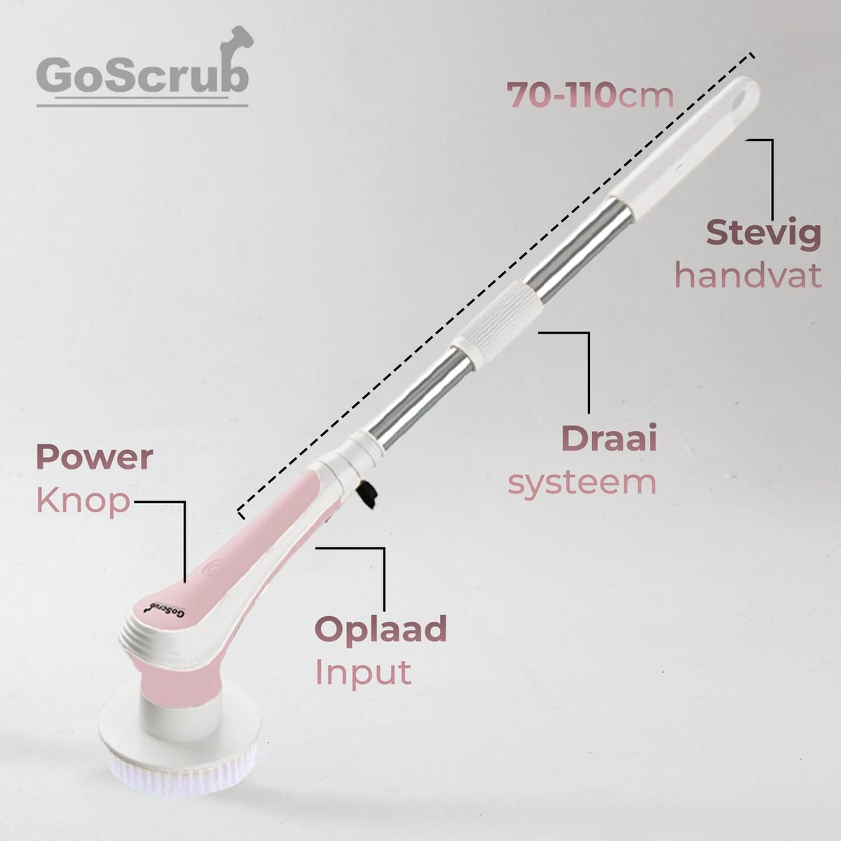 GoScrub® Elektrische Schoonmaakborstel – Elektrische Schrobber - Schrobborstel – voor badkamer of keuken – Schrobber Met Steel – Luiwagen – Polijstmachine - Roze GoScrub® Elektrische Schoonmaakborstel – Elektrische Schrobber - Schrobborstel – Voor Badkamer Of Keuken – Schrobber Met Steel – Luiwagen – Polijstmachine - Roze -Huishoudelijke Artikelen Winkel 1200x1200 1548