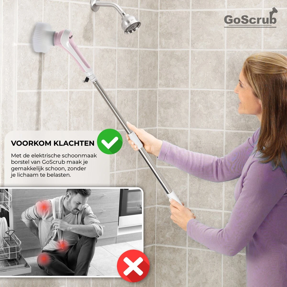 GoScrub® Elektrische Schoonmaakborstel – Elektrische Schrobber - Schrobborstel – voor badkamer of keuken – Schrobber Met Steel – Luiwagen – Polijstmachine - Roze GoScrub® Elektrische Schoonmaakborstel – Elektrische Schrobber - Schrobborstel – Voor Badkamer Of Keuken – Schrobber Met Steel – Luiwagen – Polijstmachine - Roze -Huishoudelijke Artikelen Winkel 1200x1200 1551