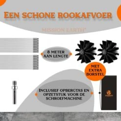 Schoorsteenveegset - 8 Meter - 2 Borstelkoppen - Professioneel - Schoorsteen Borstel - Veegkit - Haardset Voor Houtkachel - Flexibel - Schoorsteenveger - Pelletkachel Accessoires - Schoorsteen Reiniger - Geschikt Voor Boormachines -Huishoudelijke Artikelen Winkel 1200x1200 1563