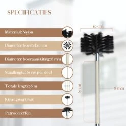Waay Lifestyle Schoorsteenveegset - Schoorsteenborstel 6 Meter - Schoorsteenreiniger - Schrobborstels - Schoorsteenveger - Flexibele Steel - Geschikt Voor Boormachine - Wit -Huishoudelijke Artikelen Winkel 1200x1200 1592