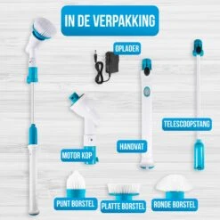 Strex Elektrische Schoonmaakborstel - Draadloze Schrobborstel - Schrobber - 3 Opzetstukken - Telescoopsteel - Poetsmachine Met Krachtige Accu 7 Strex Elektrische Schoonmaakborstel - Draadloze Schrobborstel - Schrobber - 3 Opzetstukken - Telescoopsteel - Poetsmachine Met Krachtige Accu -Huishoudelijke Artikelen Winkel 1200x1200 1613