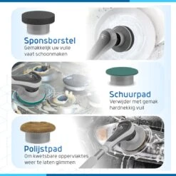 Qualitics Elektrische Schoonmaakborstel - Roterende Polijstmachine - Schrobborstel - Poetsmachine - Vloerreiniger Met 10 Opzetstukken -Huishoudelijke Artikelen Winkel 1200x1200 1627