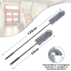 JUST23 Plumeau Uitschuifbaar Met Telescoopsteel – 60 Tot 140 Cm – Ragebol – Stoffer – Duster – Grijs – Incl. Microfiber Doek 3 JUST23 Plumeau Uitschuifbaar Met Telescoopsteel – 60 Tot 140 Cm – Ragebol – Stoffer – Duster – Grijs – Incl. Microfiber Doek -Huishoudelijke Artikelen Winkel 1200x1200 1654