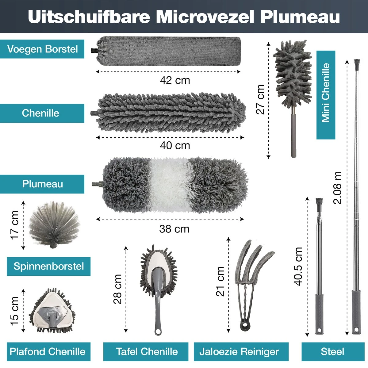 NovaBeau Plumeau met Telescoopsteel – Microvezel Ragebol Uitschuifbaar - 9-delig Duster Set met Voegenborstel – RVS Stoffer – Grijs Chenille Borstel – Wasbaar en Draaibaar NovaBeau Plumeau Met Telescoopsteel – Microvezel Ragebol Uitschuifbaar - 9-delig Duster Set Met Voegenborstel – RVS Stoffer – Grijs Chenille Borstel – Wasbaar En Draaibaar -Huishoudelijke Artikelen Winkel 1200x1200 1656