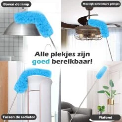 JUST23 Plumeau Uitschuifbaar Met Telescoopsteel – 60 Tot 140 Cm – Ragebol – Stoffer – Duster - Blauw - Incl. Microfiber Doek -Huishoudelijke Artikelen Winkel 1200x1200 1677