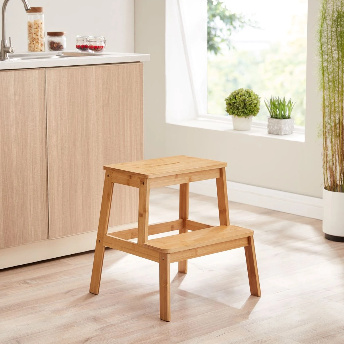 ACAZA Krukje in 2 Niveaus - Houten Opstapje - Bruin ACAZA Krukje In 2 Niveaus - Houten Opstapje - Bruin -Huishoudelijke Artikelen Winkel 1200x1200 1772