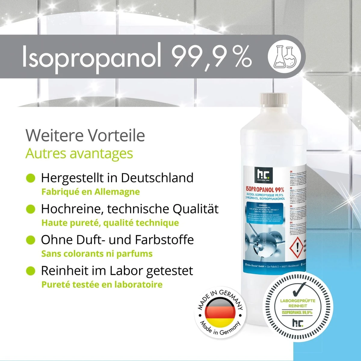 Isopropyl Alcohol - Isopropanol - IPA - Isopropyl - 99,9% Zuiver - 1000ml - Inclusief Trechter Isopropyl Alcohol - Isopropanol - IPA - Isopropyl - 99,9% Zuiver - 1000ml - Inclusief Trechter -Huishoudelijke Artikelen Winkel 1200x1200 2042