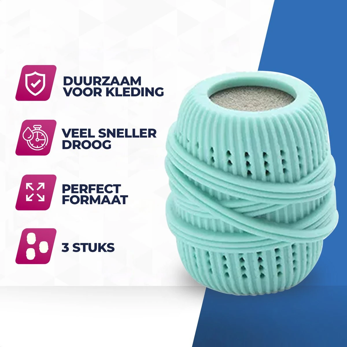 Roegaarden drogerballen - Droogballen - Met spons - Duurzaam - Sneller droog Roegaarden Drogerballen - Droogballen - Met Spons - Duurzaam - Sneller Droog -Huishoudelijke Artikelen Winkel 1200x1200 37