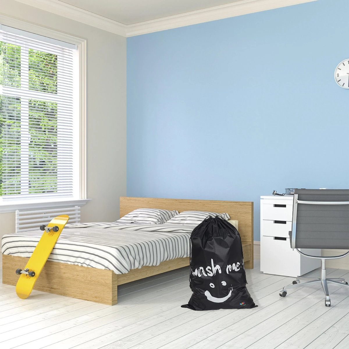 Wonair - Grote waszak - Laundry bag - Wash me - 60x90cm - Zwart - Met trekkoord Wonair - Grote Waszak - Laundry Bag - Wash Me - 60x90cm - Zwart - Met Trekkoord -Huishoudelijke Artikelen Winkel 1200x1200 670