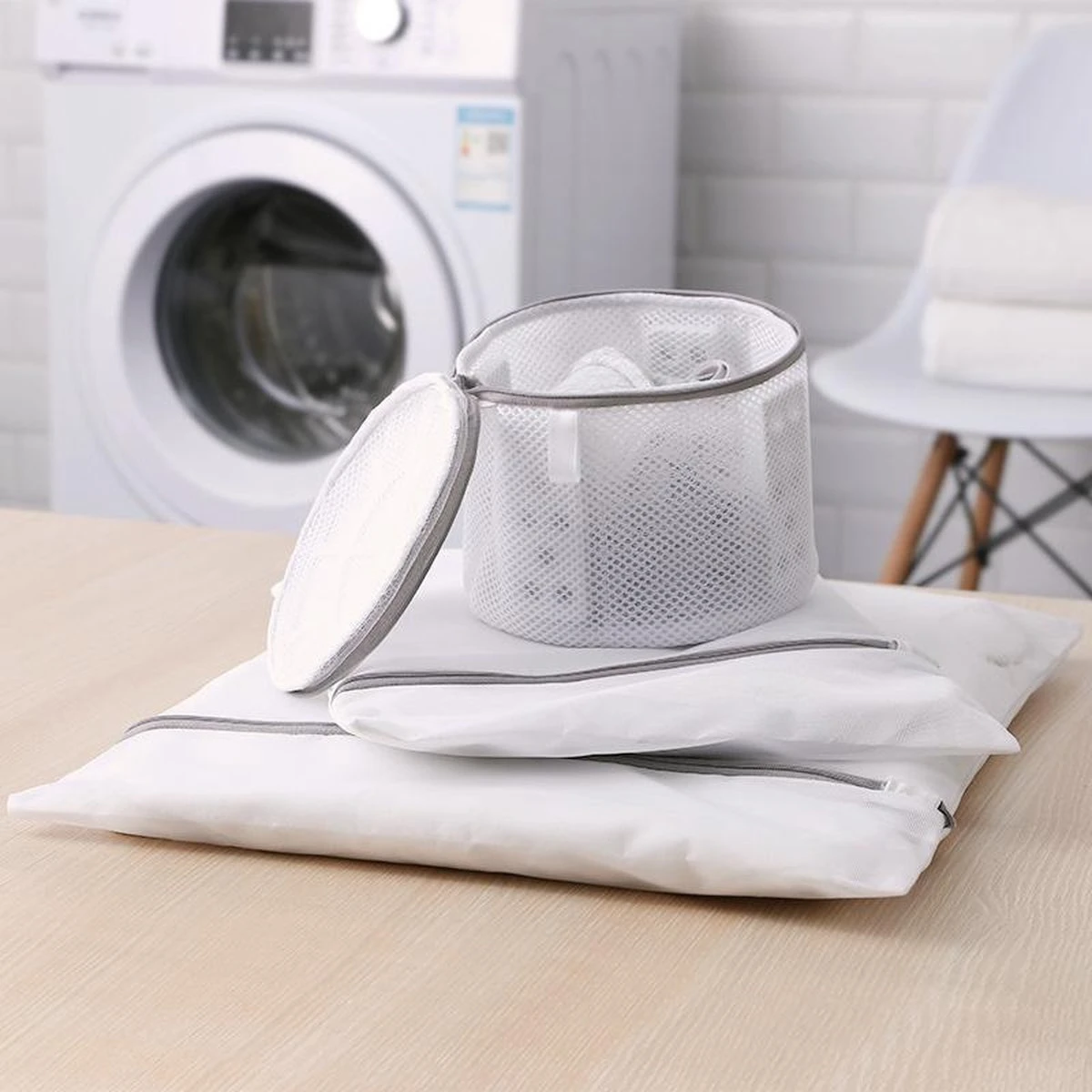 Waszak 4 Delig - 1x groot (50x60 cm) - 1x middel ( 40x50cm) - 1x normaal (30x40cm) - 1x BH (17x15cm) Merkloos Waszak 4 Delig - 1x Groot (50x60 Cm) - 1x Middel ( 40x50cm) - 1x Normaal (30x40cm) - 1x BH (17x15cm) -Huishoudelijke Artikelen Winkel 1200x1200 675