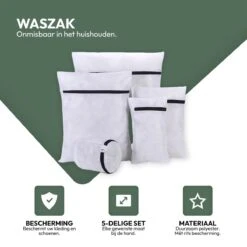Merkloos Waszakken | Set Van 5 Waszakjes Met Rits - Waszak - Wasnet - Kledingzakjes - BH Was Zakjes - Laundry Bag Set Voor Ondergoed - Kleding - Delicaat Wasgoed - Wasmachine Zakjes - Wasgoed -Huishoudelijke Artikelen Winkel 1200x1200 709