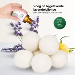 Tenify 6 XL Drogerballen + Extra Lavendel Olie - Wasbollen - Duurzaam - Schaapswol - Wasverzachter - Wasdrogerballen - Herbruikbare Droogballen - Energie Besparen -Huishoudelijke Artikelen Winkel 1200x1200 727