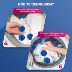 Roegaarden Drogerballen - Wasbollen - 6 Stuks - Siliconen - Sneller Droog - Anti-kreuk -Huishoudelijke Artikelen Winkel 1200x1200 748