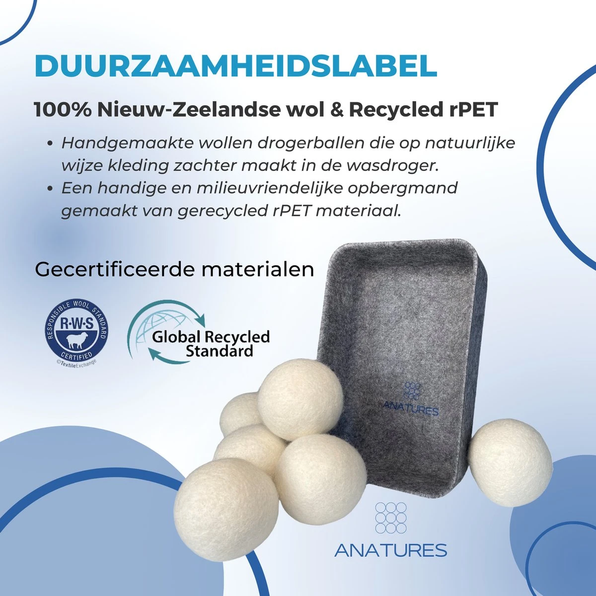ANATURES Wollen XL Drogerballen 6 stuks in opbergmand – Herbruikbare Droogballen Wasdroger – Nieuw Zeelands RWS Schaapswol - Wasdrogerballen Duurzaam – Natuurlijke Wasverzachter ANATURES Wollen XL Drogerballen 6 Stuks In Opbergmand – Herbruikbare Droogballen Wasdroger – Nieuw Zeelands RWS Schaapswol - Wasdrogerballen Duurzaam – Natuurlijke Wasverzachter -Huishoudelijke Artikelen Winkel 1200x1200 797