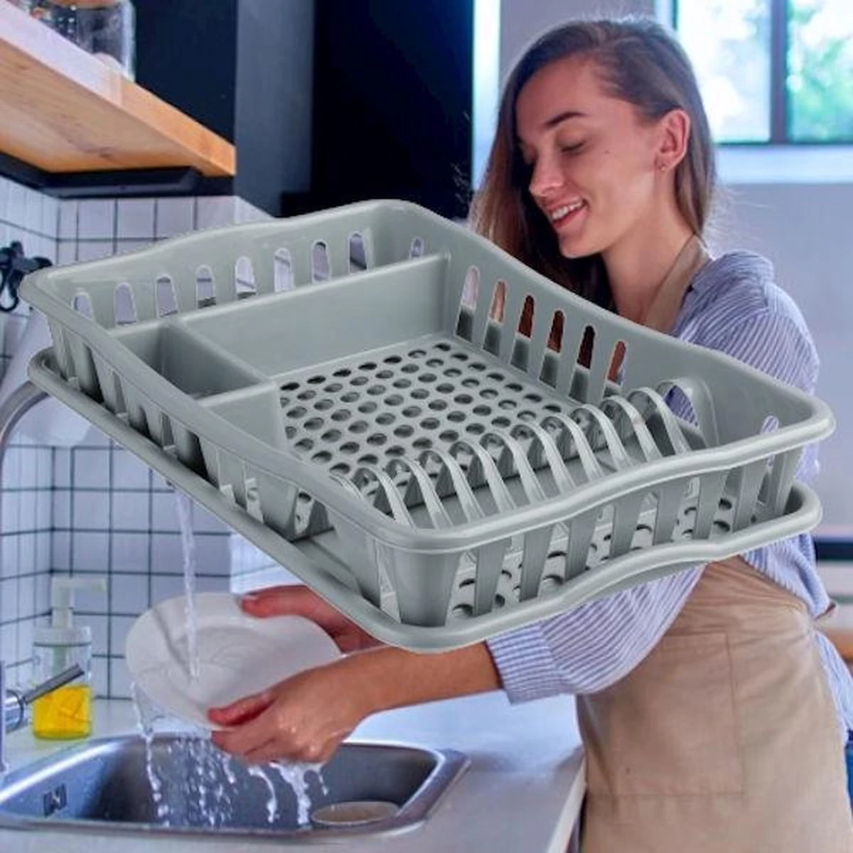 Decopatent® Afdruiprek voor afwas - Afdruiprekje met Lekbak - Kunststof Afdruipmat - Afwassen borden & bestek - 32.5x49x9 - Grijs Merkloos Decopatent® Afdruiprek Voor Afwas - Afdruiprekje Met Lekbak - Kunststof Afdruipmat - Afwassen Borden & Bestek - 32.5x49x9 - Grijs -Huishoudelijke Artikelen Winkel 1200x1200 991