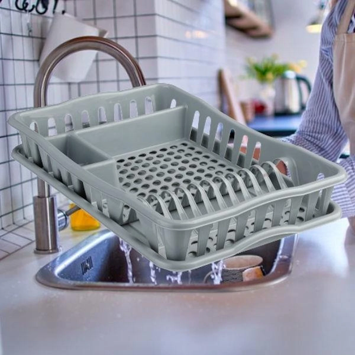 Decopatent® Afdruiprek voor afwas - Afdruiprekje met Lekbak - Kunststof Afdruipmat - Afwassen borden & bestek - 32.5x49x9 - Grijs Merkloos Decopatent® Afdruiprek Voor Afwas - Afdruiprekje Met Lekbak - Kunststof Afdruipmat - Afwassen Borden & Bestek - 32.5x49x9 - Grijs -Huishoudelijke Artikelen Winkel 1200x1200 992