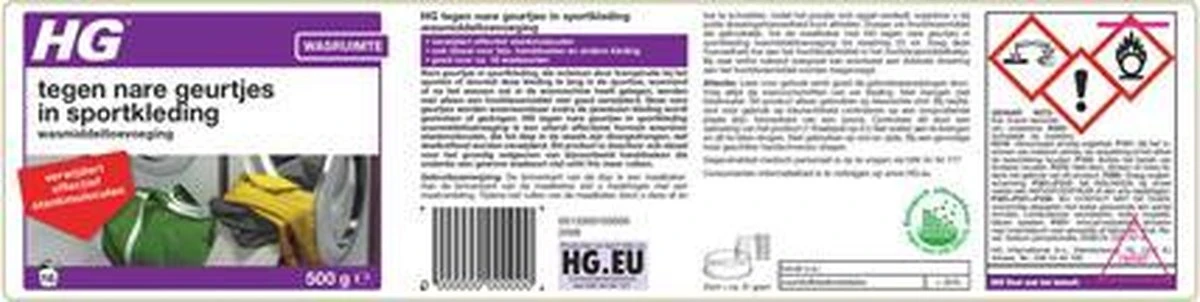HG tegen nare geurtjes in sportkleding wasmiddeltoevoeging - 500gr - ook bruikbaar voor handdoeken en andere kleding - elimineert 100% stankmoleculen - biologisch afbreekbaar HG Tegen Nare Geurtjes In Sportkleding Wasmiddeltoevoeging - 500gr - Ook Bruikbaar Voor Handdoeken En Andere Kleding - Elimineert 100% Stankmoleculen - Biologisch Afbreekbaar -Huishoudelijke Artikelen Winkel