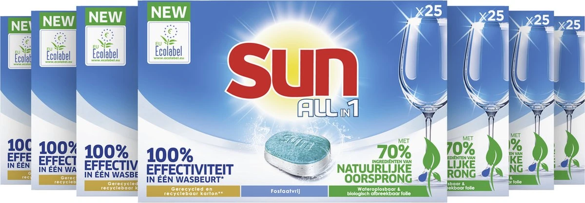 Sun All-in-1 Normaal Vaatwastabletten - 7 x 25 tabletten - Voordeelverpakking SUN® Sun All-in-1 Normaal Vaatwastabletten - 7 X 25 Tabletten - Voordeelverpakking -Huishoudelijke Artikelen Winkel 1200x417 1