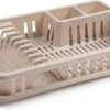Beige Afdruiprek Met Lekbak 45 X 30 Cm - Keukenbenodigdheden - Afwassen/afdrogen - Afwasrekken - Afdruiprekken Met Lekbak