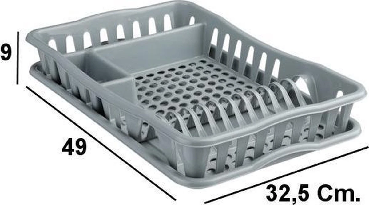 Decopatent® Afdruiprek voor afwas - Afdruiprekje met Lekbak - Kunststof Afdruipmat - Afwassen borden & bestek - 32.5x49x9 - Grijs Merkloos Decopatent® Afdruiprek Voor Afwas - Afdruiprekje Met Lekbak - Kunststof Afdruipmat - Afwassen Borden & Bestek - 32.5x49x9 - Grijs -Huishoudelijke Artikelen Winkel 1200x668 3