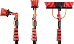 Umuzi Cleaning Telescopische Waterborstel - Uitschuifbare Schrobborstel Voor Ramen, Gevel En Huis - 1,3 Tot 4,6 Meter - Reiniger Met 4 Uitschuifbare Delen - Zeepdispenser Met Doseerknop -Huishoudelijke Artikelen Winkel 1200x728