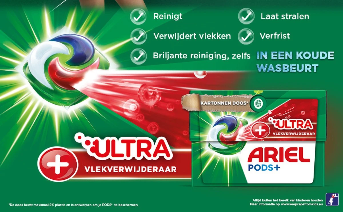 Ariel Wasmiddel Pods + Ultra Vlekverwijderaar - 4 x 28 Wasbeurten - Voordeelverpakking Ariel Wasmiddel Pods + Ultra Vlekverwijderaar - 4 X 28 Wasbeurten - Voordeelverpakking -Huishoudelijke Artikelen Winkel 1200x742 4