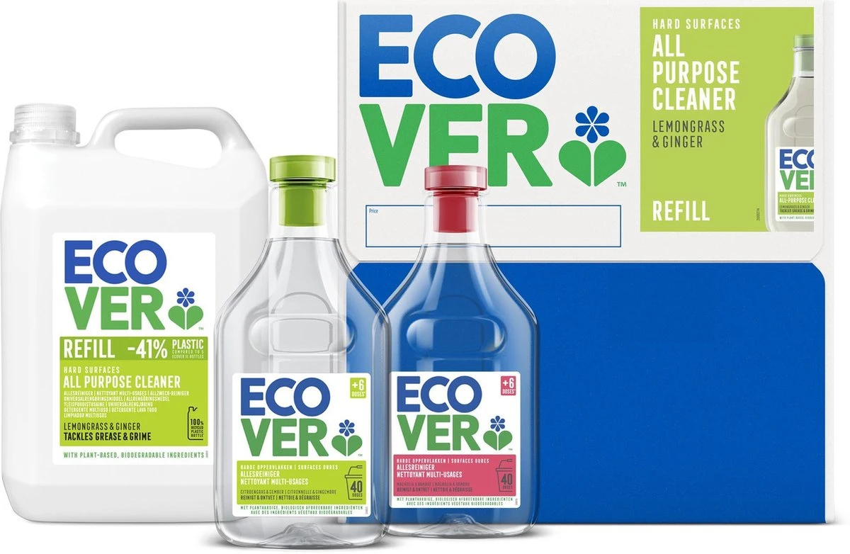 Ecover - Allesreiniger - Citroengras & Gember - Voordeelverpakking 6 x 1 l Ecover - Allesreiniger - Citroengras & Gember - Voordeelverpakking 6 X 1 L -Huishoudelijke Artikelen Winkel