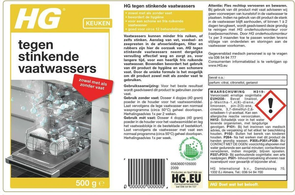 HG tegen stinkende vaatwassers - 500gr - voor een schone en fris ruikende vaatwasser - voor 12 behandelingen HG Tegen Stinkende Vaatwassers - 500gr - Voor Een Schone En Fris Ruikende Vaatwasser - Voor 12 Behandelingen -Huishoudelijke Artikelen Winkel 1200x796 1