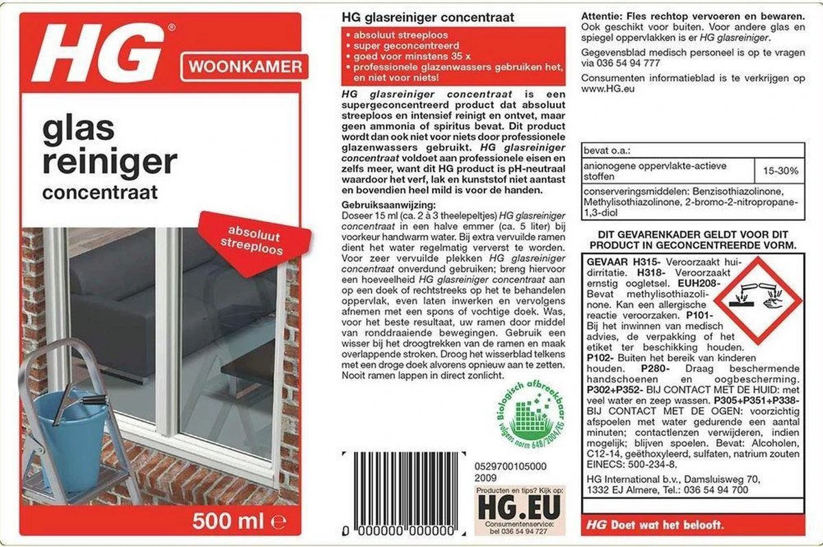 HG glasreiniger concentraat - 500ml - reinigt streeploos - de keuze van professionele glazenwassers HG Glasreiniger Concentraat - 500ml - Reinigt Streeploos - De Keuze Van Professionele Glazenwassers -Huishoudelijke Artikelen Winkel 1200x798 6