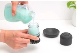 Brabantia Sink Side Afwasborstel - Met Zeepdispenser- Dark Grey -Huishoudelijke Artikelen Winkel 1200x824