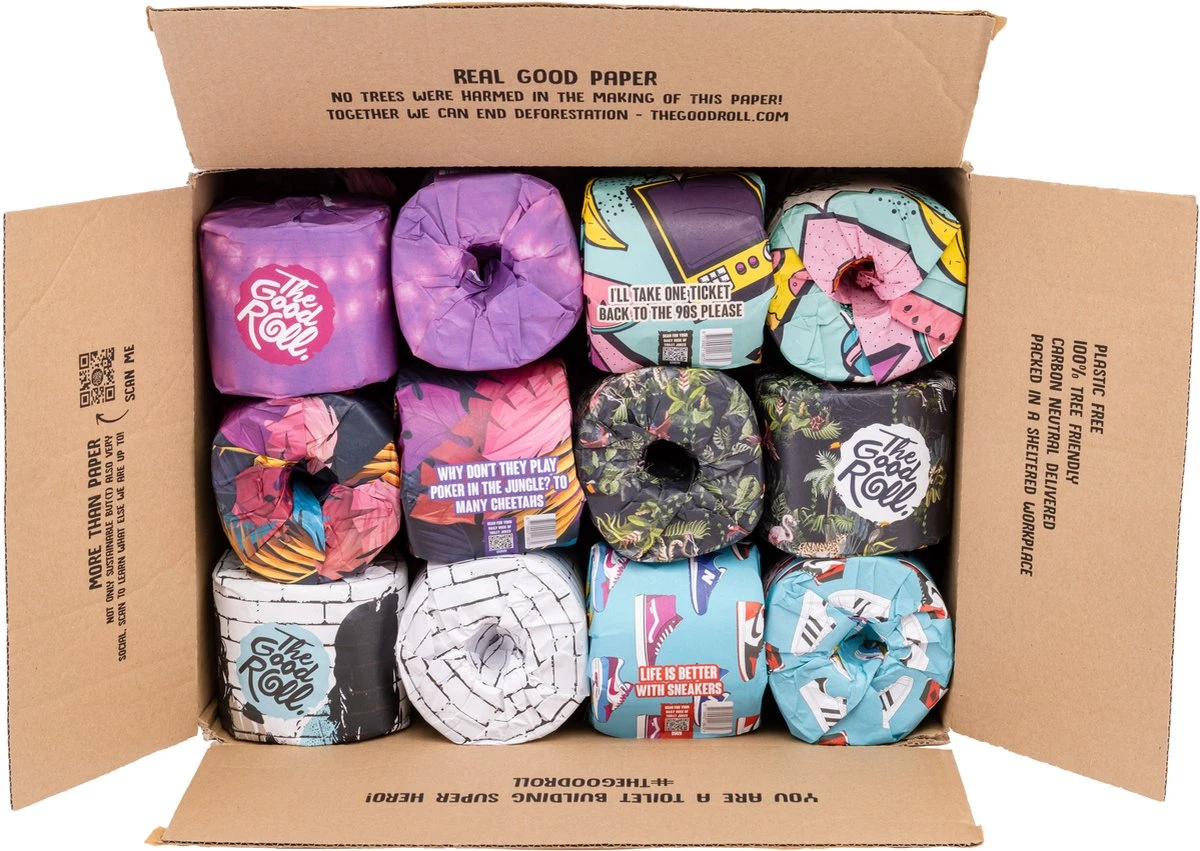 THE GOOD ROLL WC papier - 24 stuks - 250vel 3-laags - The Cheerful Choice- Duurzaam -100% gerecycled THE GOOD ROLL WC Papier - 24 Stuks - 250vel 3-laags - The Cheerful Choice- Duurzaam -100% Gerecycled -Huishoudelijke Artikelen Winkel