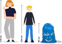 Wonair - Grote Waszak - 60x90cm - Hemelsblauw - Met Trekkoord En Draagband -Huishoudelijke Artikelen Winkel 1200x860