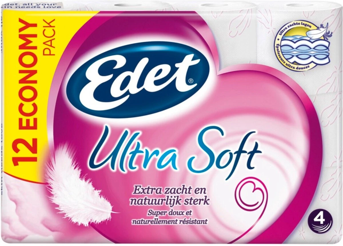 Edet Toiletpapier Ultra Soft 4 Laags 12 Rollen Edet Toiletpapier Ultra Soft 4 Laags 12 Rollen -Huishoudelijke Artikelen Winkel 1200x863 5