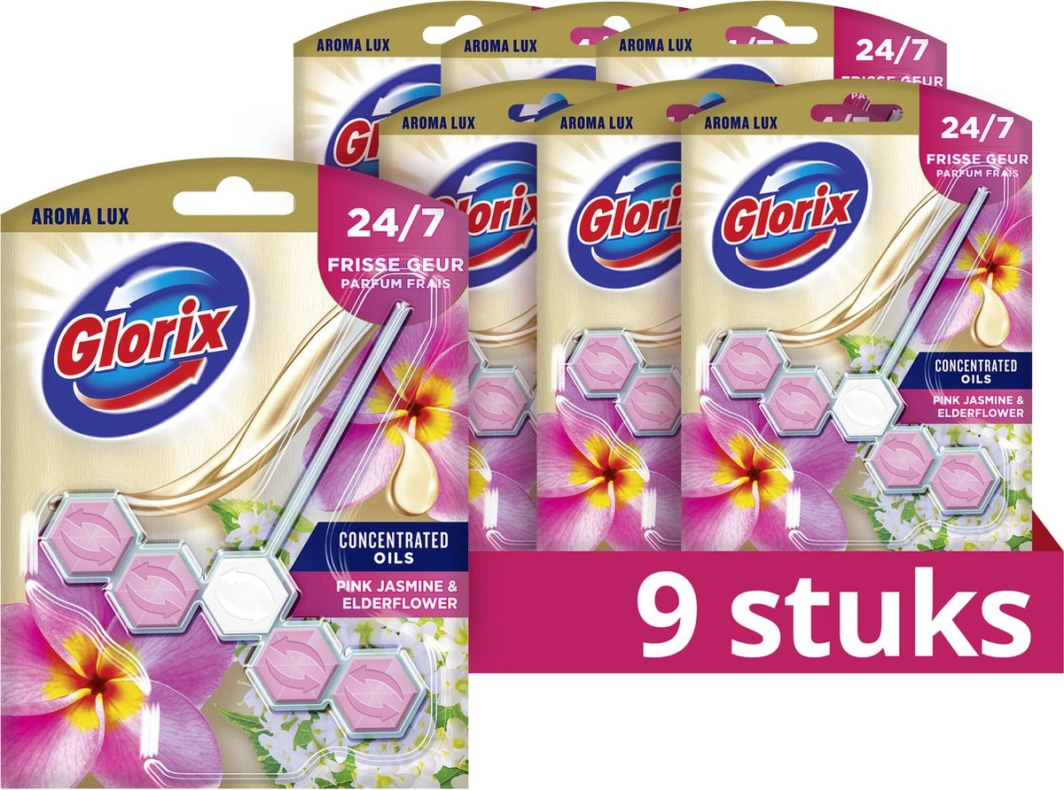 Glorix Aroma Lux Pink Jasmine & Elderflower Toiletblokken - 9 stuks - Voordeelverpakking Glorix Aroma Lux Pink Jasmine & Elderflower Toiletblokken - 9 Stuks - Voordeelverpakking -Huishoudelijke Artikelen Winkel 1200x892 3