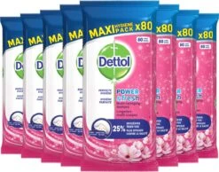Dettol - Schoonmaakdoekjes - Power & Fresh - Kersenbloesem - 80 Stuks X8 -Huishoudelijke Artikelen Winkel 1200x942 1