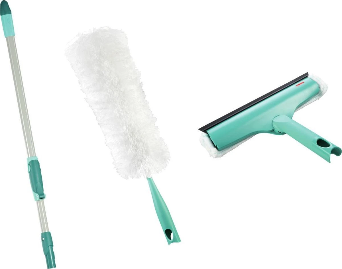 Leifheit set raamreiniging droog&nat met telescoopsteel - duster xl - raamwisser 3in1 - click system Leifheit Set Raamreiniging Droog&nat Met Telescoopsteel - Duster Xl - Raamwisser 3in1 - Click System -Huishoudelijke Artikelen Winkel