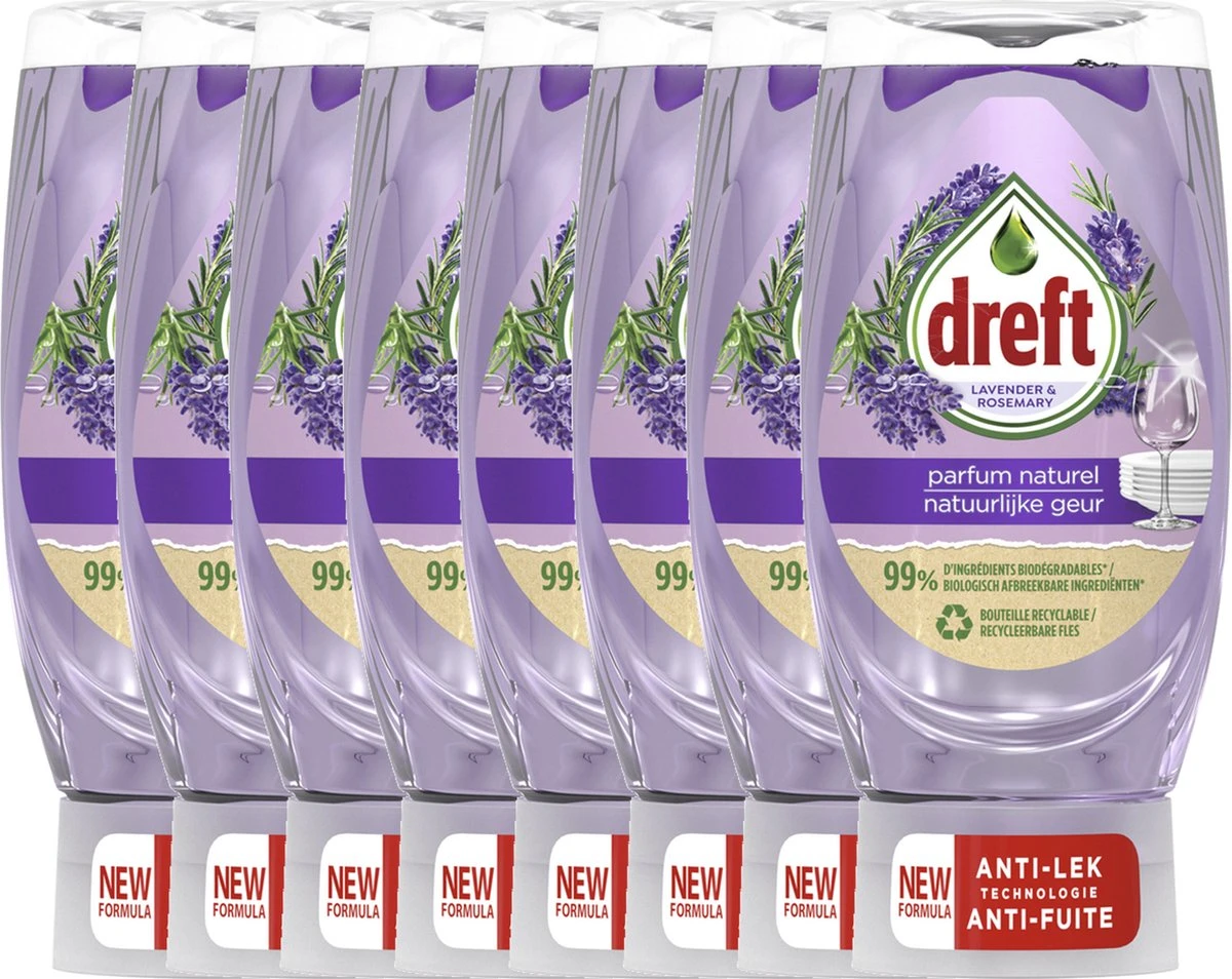 Dreft Natuurlijke Geur - Afwasmiddel - Lavendel & Rozemarijn - Ondersteboven Fles - Voordeelverpakking 8 x 370 ml Dreft Natuurlijke Geur - Afwasmiddel - Lavendel & Rozemarijn - Ondersteboven Fles - Voordeelverpakking 8 X 370 Ml -Huishoudelijke Artikelen Winkel