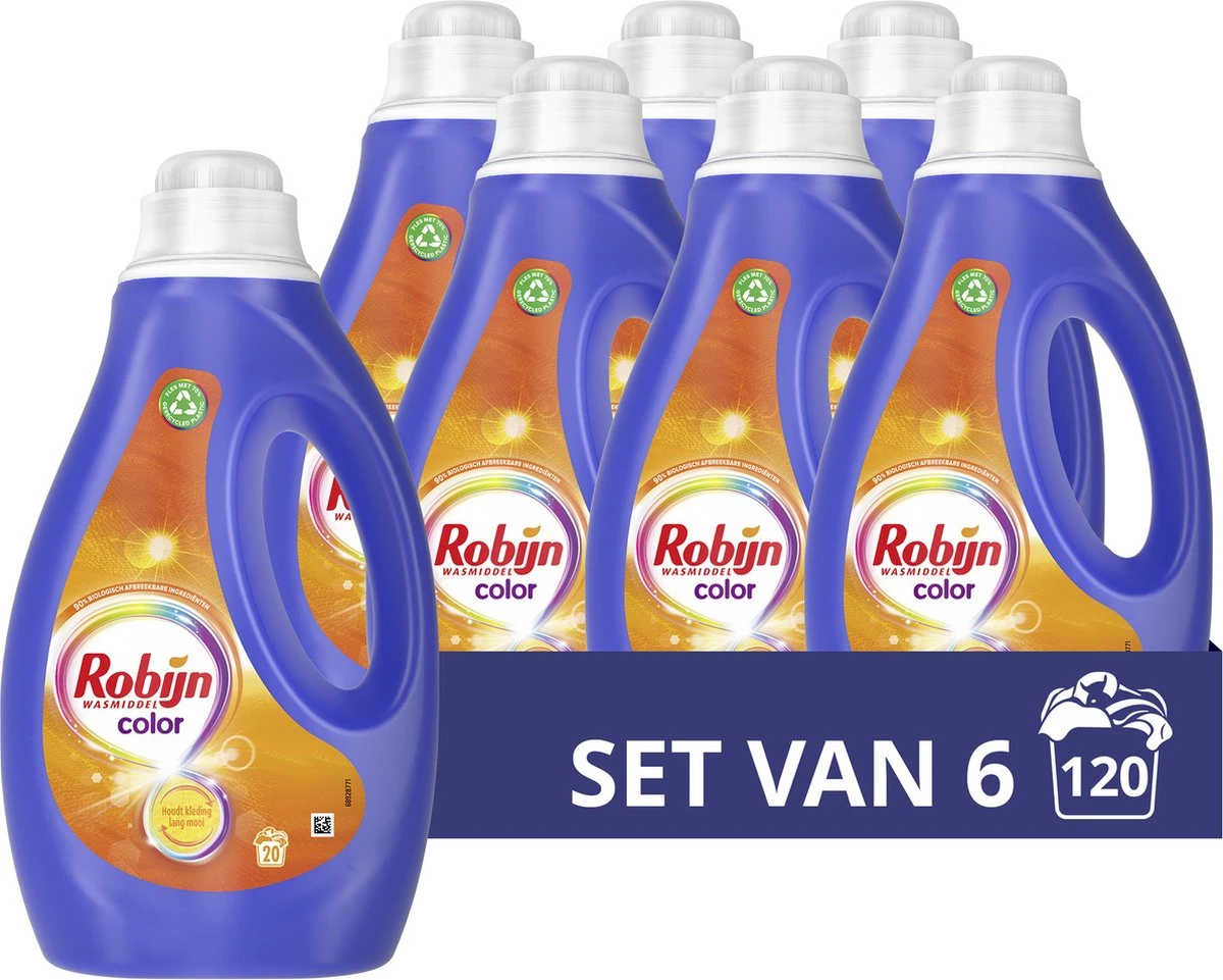 Robijn Color Vloeibaar Wasmiddel - 6 x 20 wasbeurten - Voordeelverpakking Robijn Color Vloeibaar Wasmiddel - 6 X 20 Wasbeurten - Voordeelverpakking -Huishoudelijke Artikelen Winkel