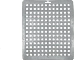 Merkloos Gootsteenmat PVC Vierkant Grijs 28 Cm