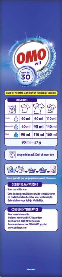 Omo Wit XXL Waspoeder 80 Wasbeurten -Huishoudelijke Artikelen Winkel 271x1200