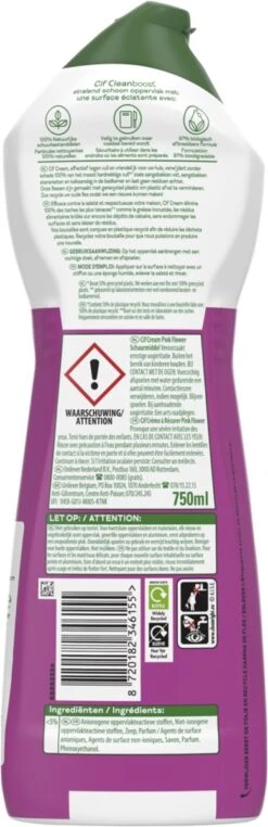 Cif CleanBoost Cream Pink Schuurmiddel - 8 X 750 Ml - Voordeelverpakking -Huishoudelijke Artikelen Winkel 389x1200