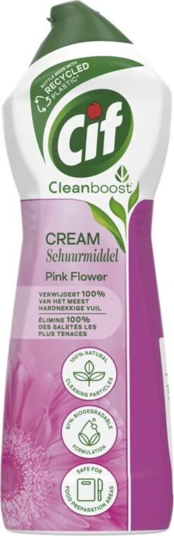 Cif CleanBoost Cream Pink Schuurmiddel - 8 X 750 Ml - Voordeelverpakking -Huishoudelijke Artikelen Winkel 390x1200 4