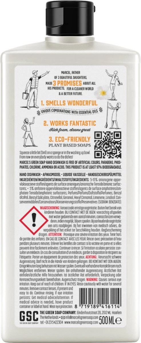 Marcel's Green Soap Afwasmiddel Sinaasappel & Jasmijn - 6 x 500 ml Marcel's Green Soap Afwasmiddel Sinaasappel & Jasmijn - 6 X 500 Ml -Huishoudelijke Artikelen Winkel 493x1200 1