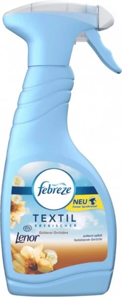Febreze Textielverfrisser Spray | Met De Geur Van Lenor | Gouden Orchidee | 500ml | Verwijderd Nare Geuren