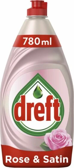 Dreft Clean & Care Rose & Satin Afwasmiddel - 8x780ml - Voordeelverpakking -Huishoudelijke Artikelen Winkel 528x1200 1