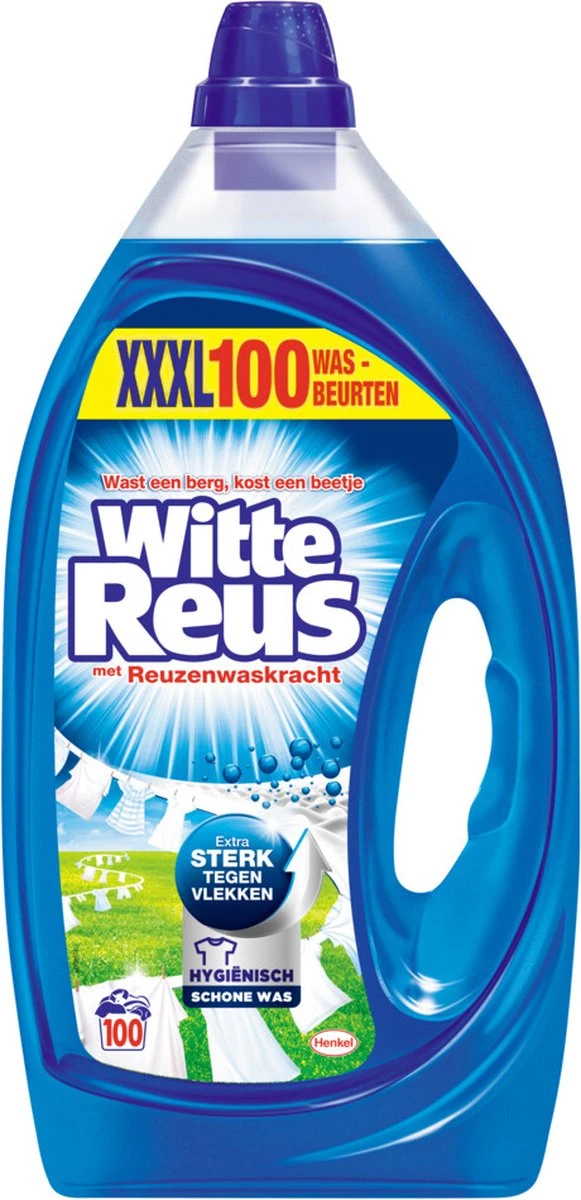 Witte Reus Gel Wasmiddel- Kwartaalverpakking - 100 wasbeurten Witte Reus Gel Wasmiddel- Kwartaalverpakking - 100 Wasbeurten -Huishoudelijke Artikelen Winkel
