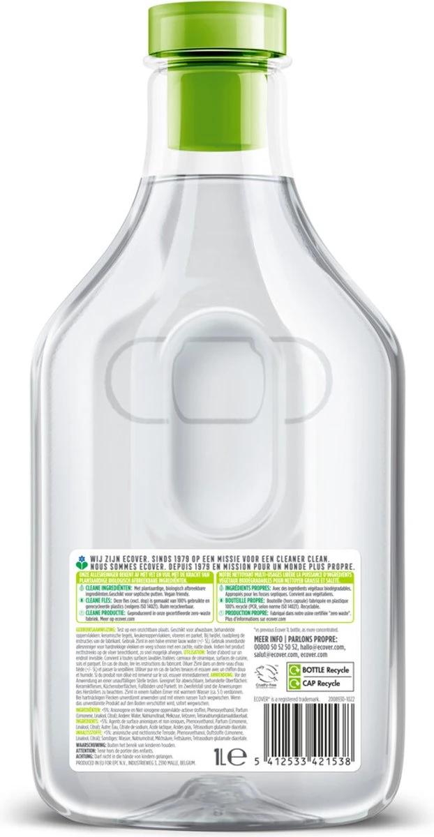 Ecover - Allesreiniger - Citroengras & Gember - Voordeelverpakking 6 x 1 l Ecover - Allesreiniger - Citroengras & Gember - Voordeelverpakking 6 X 1 L -Huishoudelijke Artikelen Winkel 622x1200 1